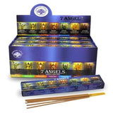 Display of '7 Angels' incense sticks with packaging on a white background