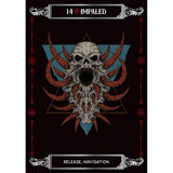 Card with a skull design and text '14 Impaled' on a black background