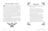Page from a book on building a magical altar and using magickal tools with decorative elements.