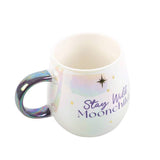 Mug with 'Stay Wild Moonchild' text and star design on a white background