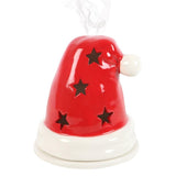 Santa Hat Incense Cone And Tealight Ceramic Burner