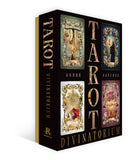 Tarot Divinatory book with decorative cards on a black background