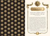 Decorative introduction page with gold starburst pattern on black background