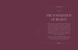 Book cover with text 'The Foundation of Beauty' on a maroon background