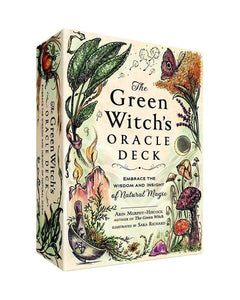 Box for 'The Green Witch's Oracle Deck' with nature-themed illustrations on a white background