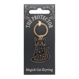 Magick Cat Keyring packaging with 'The Protector' text on a black background
