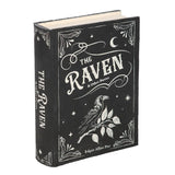 Book-shaped box with 'The Raven' design on a white background