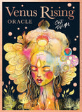 Venus Rising Oracle card cover with colorful illustration of a woman's face and text.