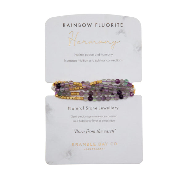 Rainbow Fluorite Wrap Bracelet