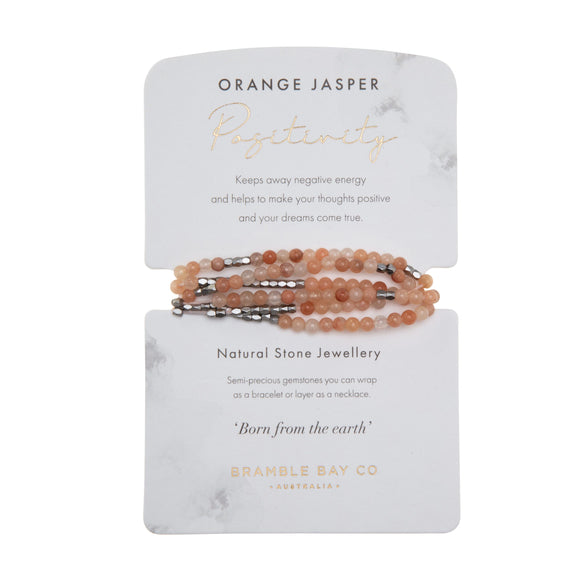 Orange Jasper Wrap Bracelet