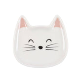 Cat-shaped ceramic bowl on a white background