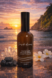 White Sage Smudge Spray bottle with sunset and beach background