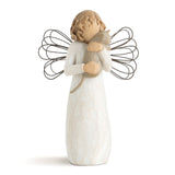 Angel figurine with outstretched wings on a white background