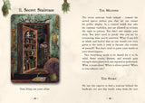 Card with illustration of a bookcase and text on a white background