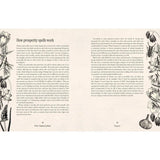 Text page with black text and illustrations on a beige background