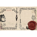 Vintage-style journal with decorative elements on a white background