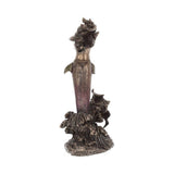 Decorative mermaid figurine with a crown on a white background