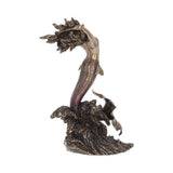 Decorative statue of a mermaid on a white background