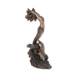 Bronze dragon sculpture on a white background