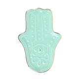 Aqua Blue Hamsa Hand | Incense Holder | Trinket Dish