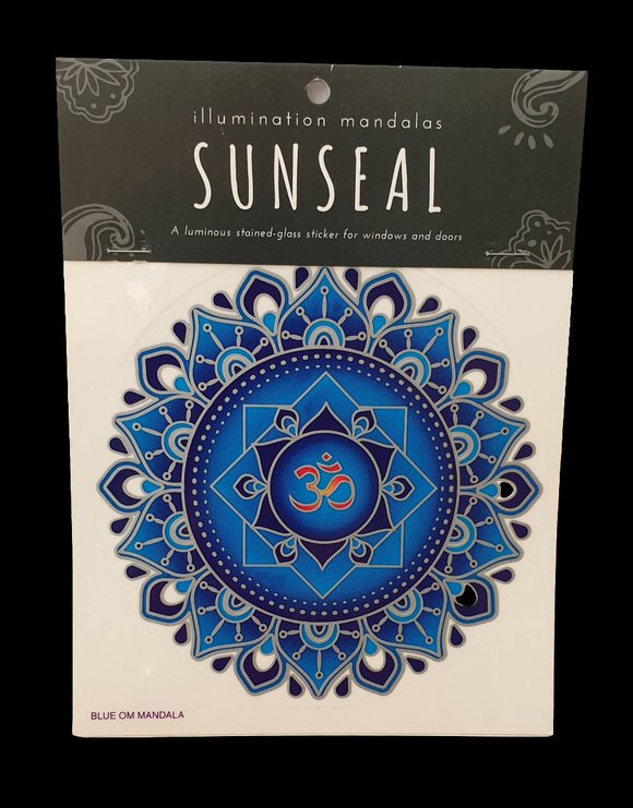 Blue Om Mandala Window Sticker