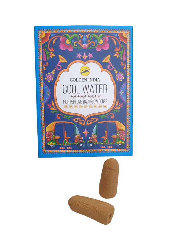 Golden India Cool Water – High Perfume Backflow Incense Cones