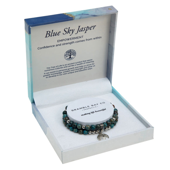 Duo Bracelet Set – Blue Sky Jasper Rhodium