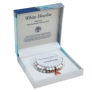 Duo Bracelet Set – White Howlite Rose Gold