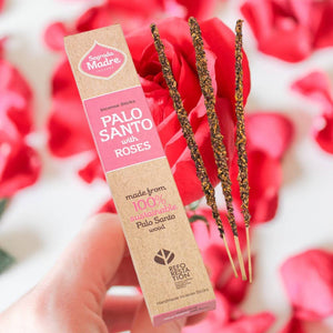 Sagrada Madre Natural Incense – Palo Santo & Rose (8 Sticks)