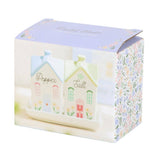 Decorative box with houses design on a white background