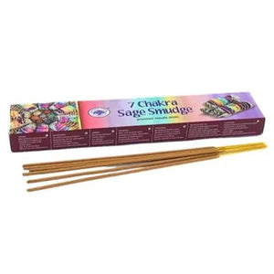 7 Chakra Sage Smudge Incense 15gms Sticks - Green Tree