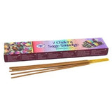 7 Chakra Sage Smudge Incense 15gms Sticks - Green Tree