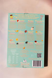 Back cover of a product with text and graphics on a light blue background