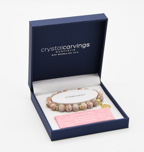Pink Matrix Tree Of Life gold charm bracelet
