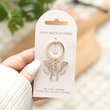 Luna Moth Metal Keyring