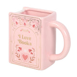 I Love Books - Pink Book Shaped Mug