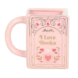 I Love Books - Pink Book Shaped Mug