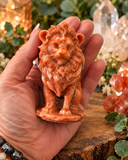 Sunstone Lion Crystal Carving