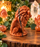 Sunstone Lion Crystal Carving