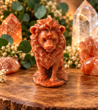 Sunstone Lion Crystal Carving