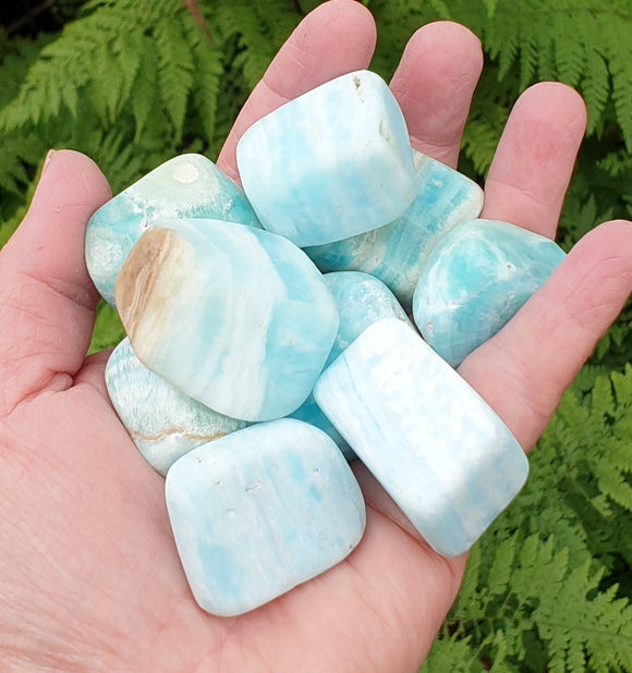 Caribbean Blue Calcite Tumble Stones