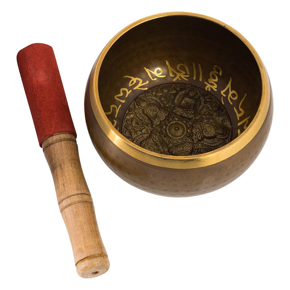 Brass 5 Buddha Hammered Singing Bowl 12cm SBHB